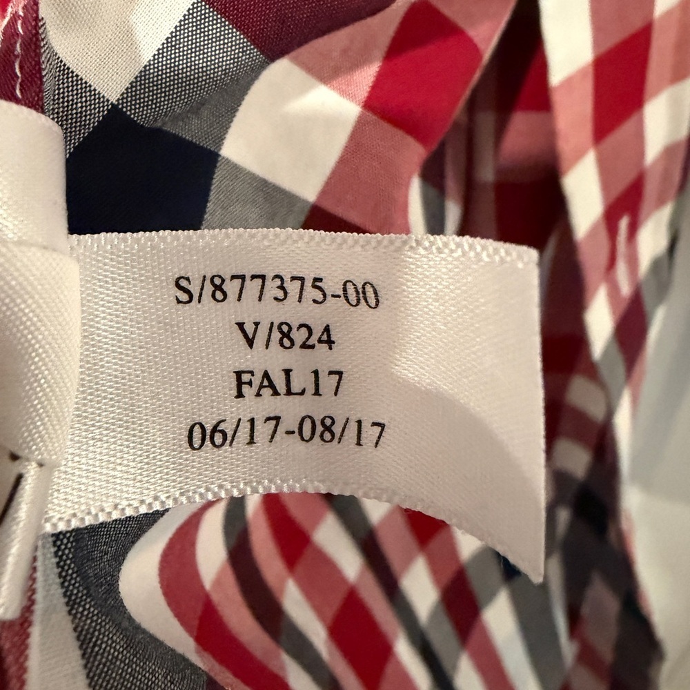 Banana Republic Red and Black Plaid Non-Iron Shirt - Picture 5 of 6